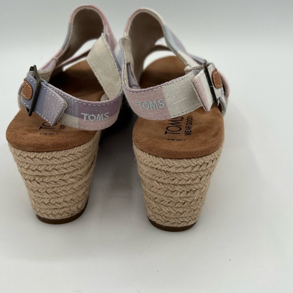 Toms Multicolor Plaid Wedge Sandals - Picture 3 of 7